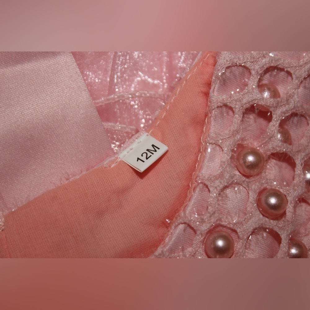 Jup’ Elle Pink 12 months Baby Girl Dress Formal Pageant BRAND NEW Party Dress - Picture 3 of 8